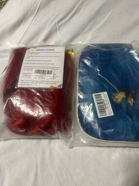 Synthetic Wigs costume Bundles in Red and Blue